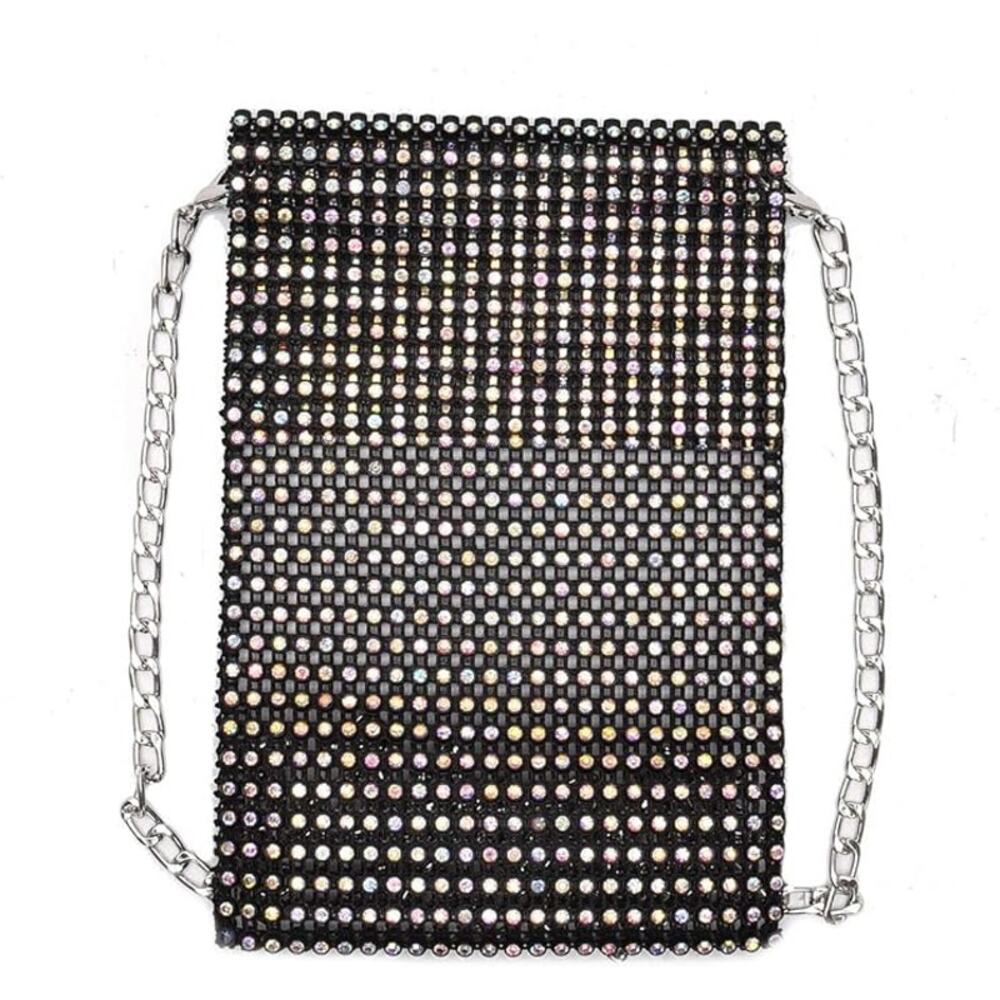 AIBEARTY Rhinestone Cell Phone Purse Mini Crossbody Clutch Bag w/ Chain Womens